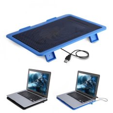 Justgogo Laptop Cooler Cooling Pad Base Big Fan USB Stand for 14 or Below Notebook Blue - intl