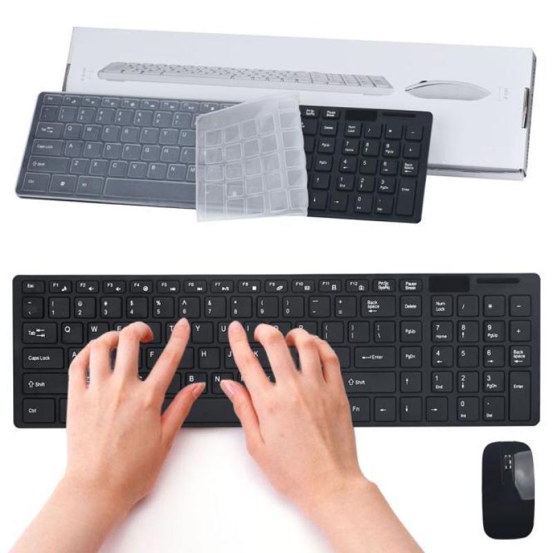 Luxury Ultra Slim Mini 2.4G Wireless Optical Keyboard Mouse Kit For PC Laptop - intl Singapore