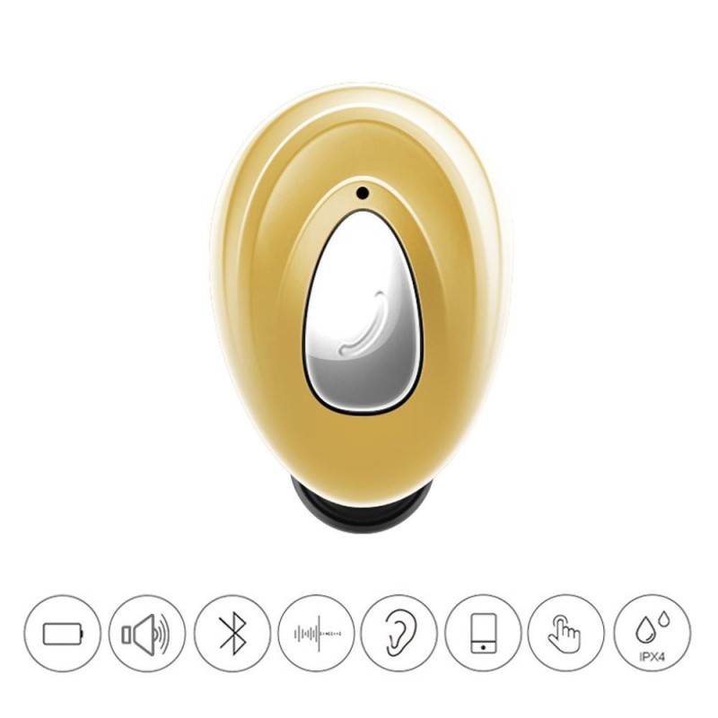 niceEshop 1pcs K1 Mini Invisible Earphone Quality Wireless Head Phone Bluetooth 4.1 Earbud Noise Canceling Headset - intl Singapore