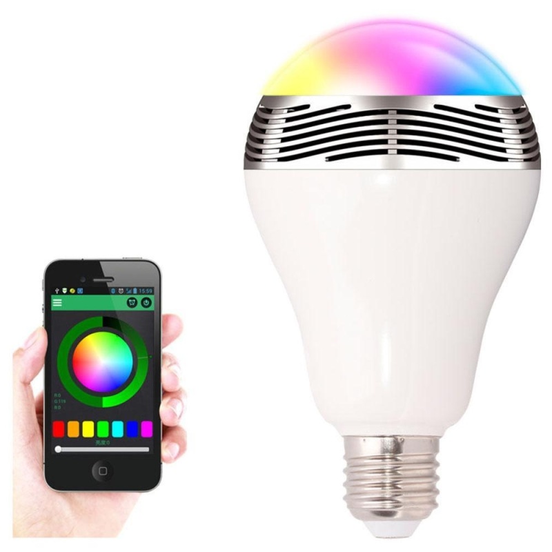 niceEshop Bluetooth Smart LED Light Bulb With Integrated Speaker, Smartphone Remote Controlled Lights Multicolored Color Changing Party Lights Wireless Bluetooth Speaker Bulb - intl Singapore