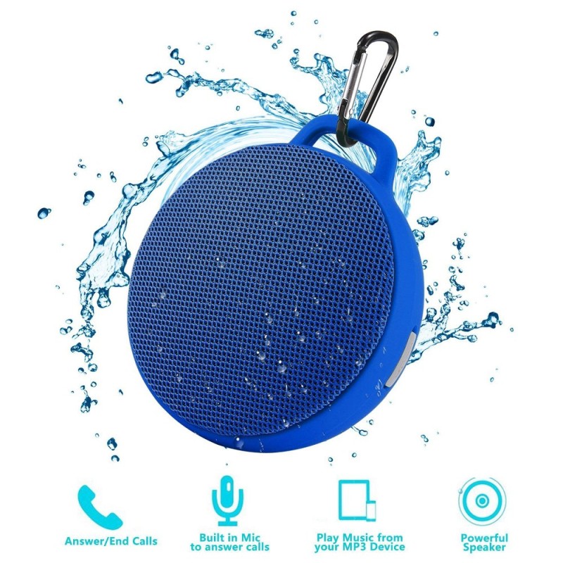 niceEshop Bluetooth Speaker, Waterproof Wireless Outdoor/Indoor Speaker With 3W Output Power,2 Hours Continuous Play, Built-in Mic Portable Speaker (Blue) - intl Singapore