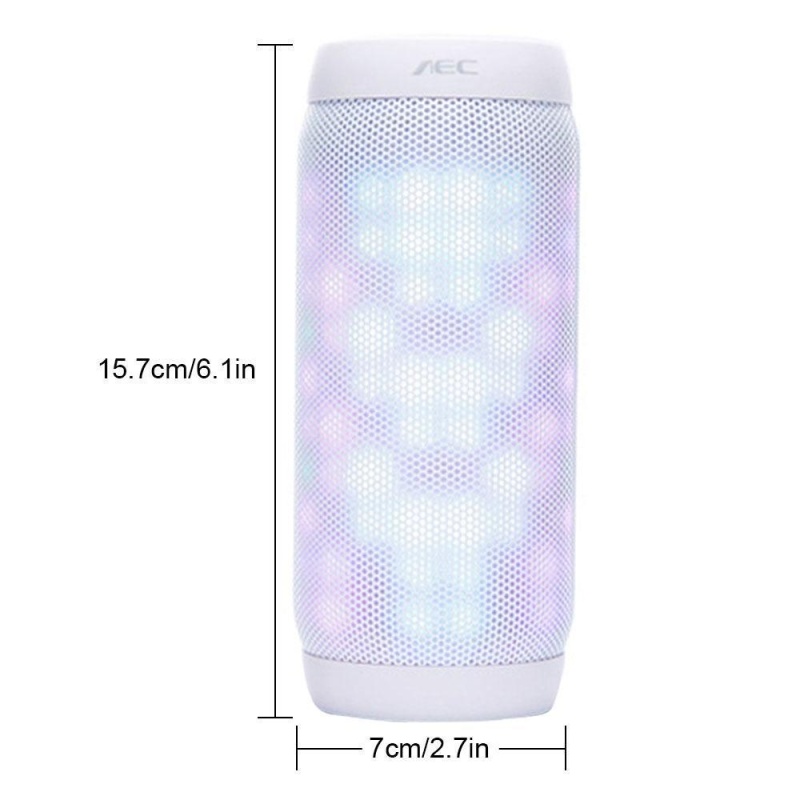 niceEshop Bluetooth Speakers Hi-Fi Ultra Portable LED Stereo Speaker 6 Light Modes, Built-in Microphone Hand-free Phone Call, Water Resistant, TF Card Play, FM Radio For SmartPhone Tablets PC And More (White) - intl Singapore