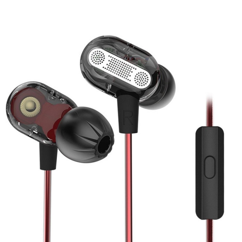 niceEshop KZ ZSE Dual Dynamic In Ear Headphones Comfortable Earbuds With Microphone ( KZ ZSE With Mic) - intl Singapore