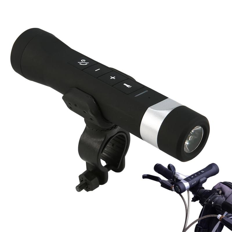 niceEshop LED Flashlight,Multifunctional Torch With Stereo Bluetooth Speaker And 1200mAh USB Power Bank Function,with Bike Holder Mount,Support TF Card/Calls/Music/FM Radio - intl Singapore