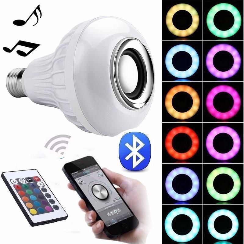 niceEshop Light Bulbs - LED RGB White Color Music Light Bulb - E27 Wireless Smart Dimmable Bluetooth Control Built-in Audio Speaker With Remote Control For Home, Stage, Party Decoration - intl Singapore