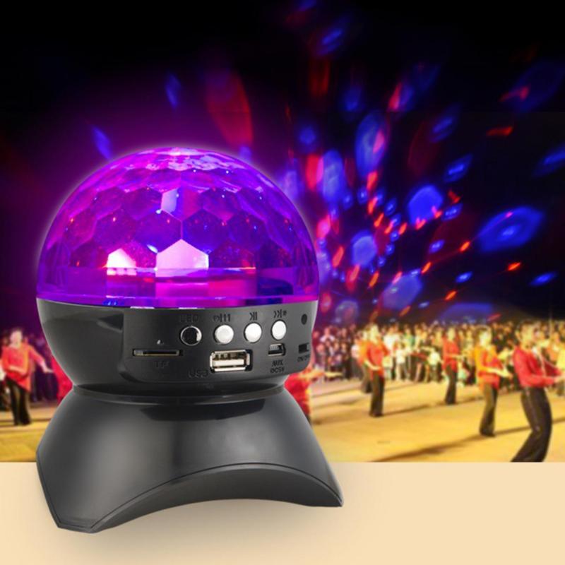niceEshop Party/ Disco DJ Bluetooth Speaker With Built-In Light Show,Stage & Studio Effects Lighting, RGB Color Changing, LED Crystal Ball Auto Rotating, With Music Player For TF Card, Black - intl Singapore