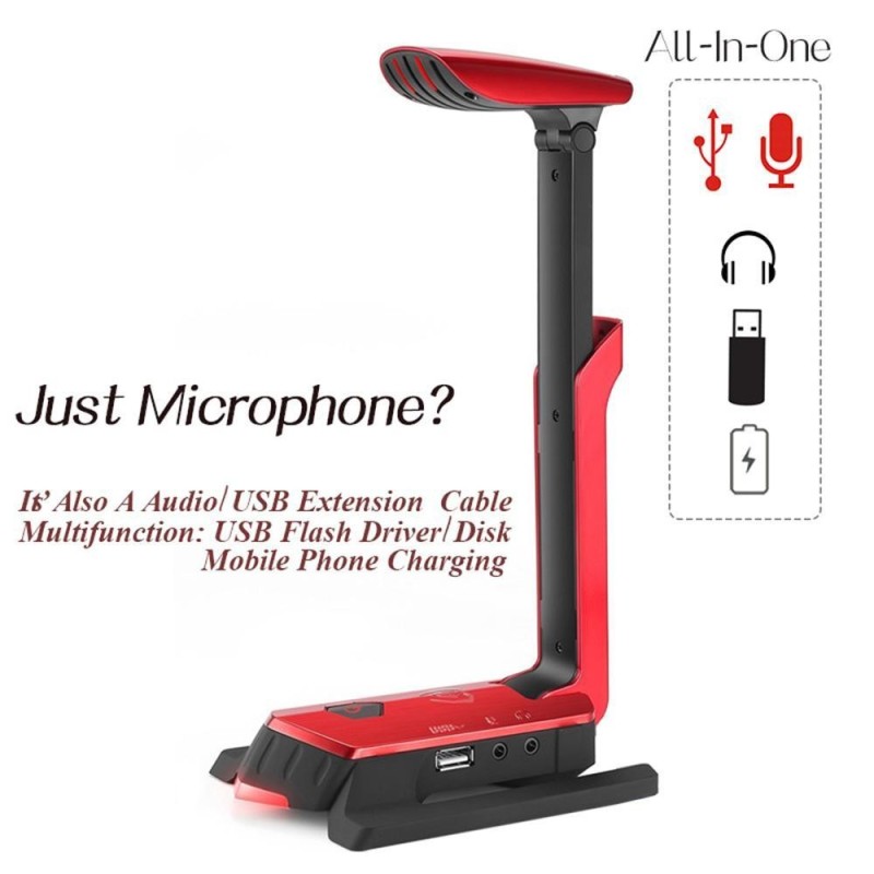 niceEshop Professional Condenser Sound Podcast USB Microphone Portable Studio Broadcasting Microphone For Pc Laptop - intl Singapore