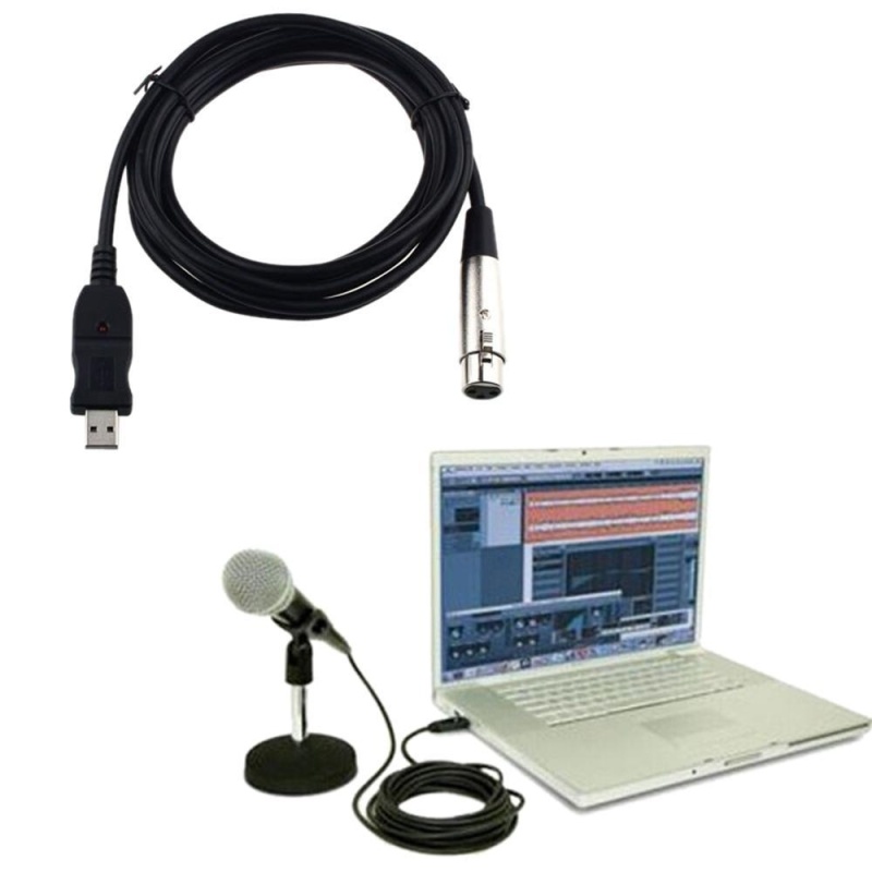 niceEshop USB Male To 3PIN XLR Female Mic Microphone Converter Cable Studio Audio Cable Connector Cords Adapter For Microphones Or Instruments Recording Karaoke Singing- 3m/10ft - intl Singapore