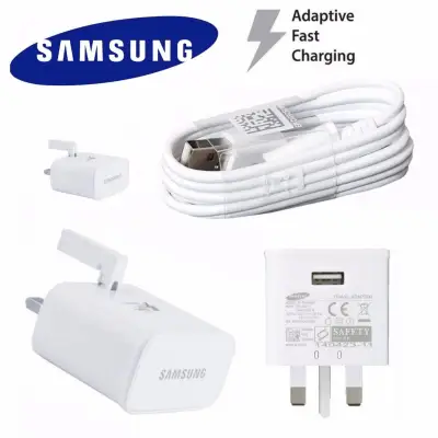 Original Samsung Fast Charger Set for Note 5 / Note 4 / Note Edge / S7 Edge / S7 / S6 / S6 Edge / S6 Edge+ Travel Charger Set (1.2 Meters) (White)