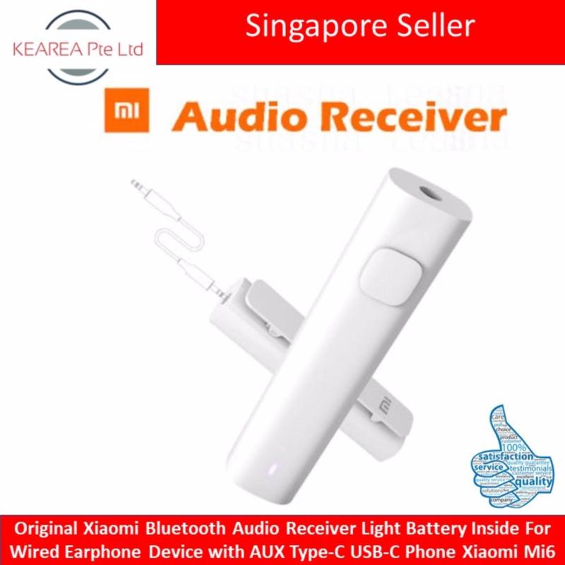 Original Xiaomi Bluetooth Audio Receiver Light Battery Inside For Wired Earphone Device with AUX Type-C USB-C Phone Xiaomi Mi6 Singapore