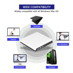 PC Laptop External Enclosure High Speed USB 3.0 Optical Drive DVD CD Burner Writer Player - intl