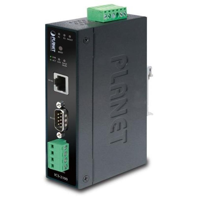 Planet Ics-2100 Ip30 Industrial Rs232/Rs-422/Rs485 To Ethernet (Tp) Converter