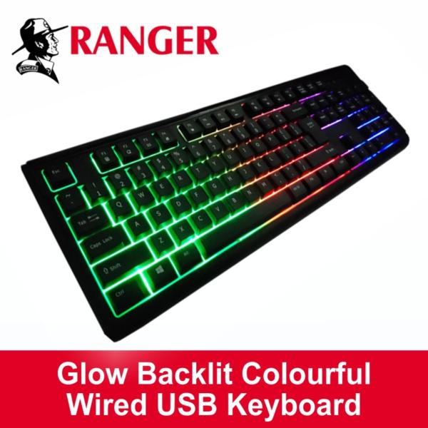Ranger Glow Backlit Colourful Wired USB Keyboard (Best work-from-home companion) Singapore