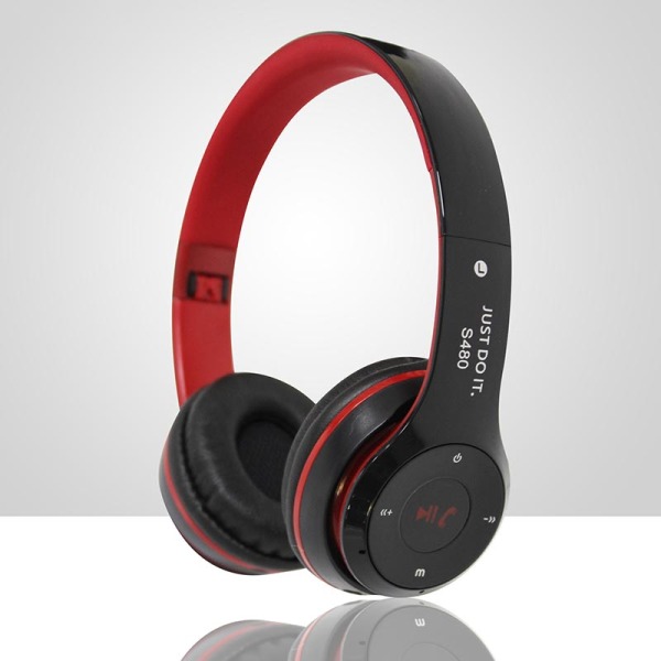 S480 Wireless Bluetooth Headphone Foldable 3D Surround (Red) Singapore
