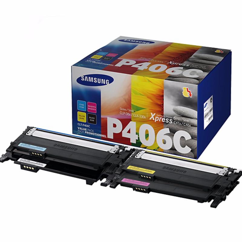 Samsung P406 P-406 P 406 CLT-K406, C406, M406, Y406 combo pack (Original) For printer model:CLP-360 / 365, CLX-3300 / 3305 Singapore