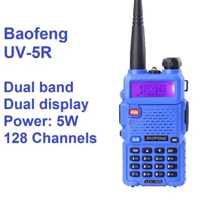 Singapore stock! BaoFeng 5W UV-5R Walkie Talkie Dual Band VHF/UHF136-174Mhz & 400-520Mhz (BLUE)
