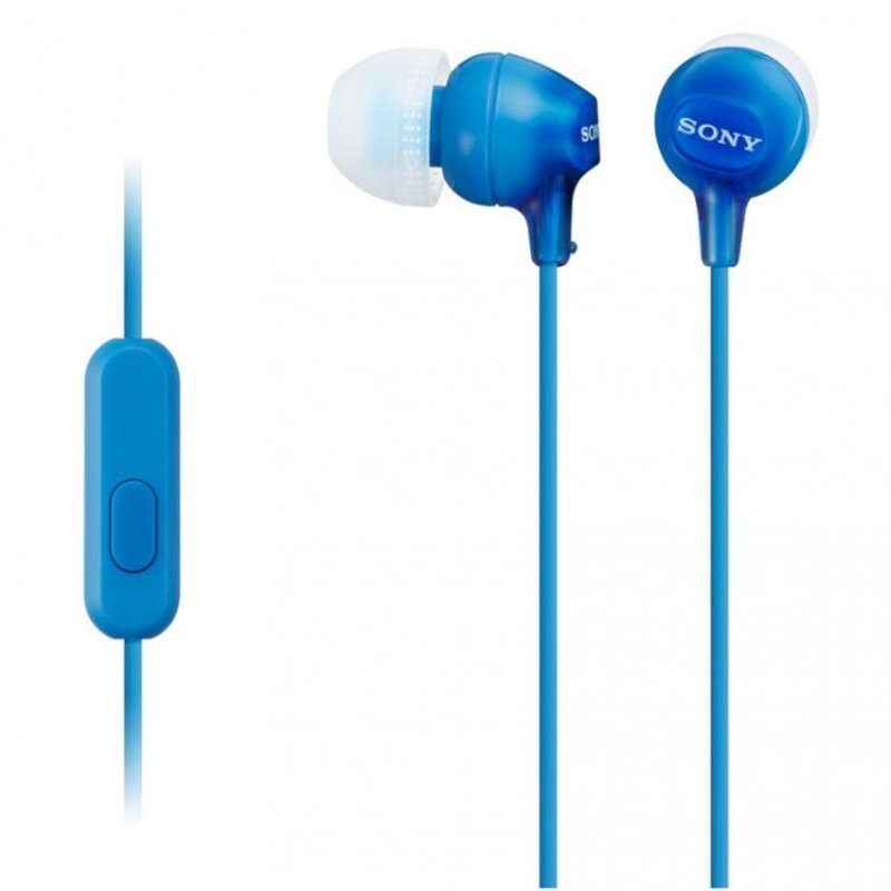 Sony Singapore MDR-EX15AP In-Ear Headphone with mic (Blue) Singapore
