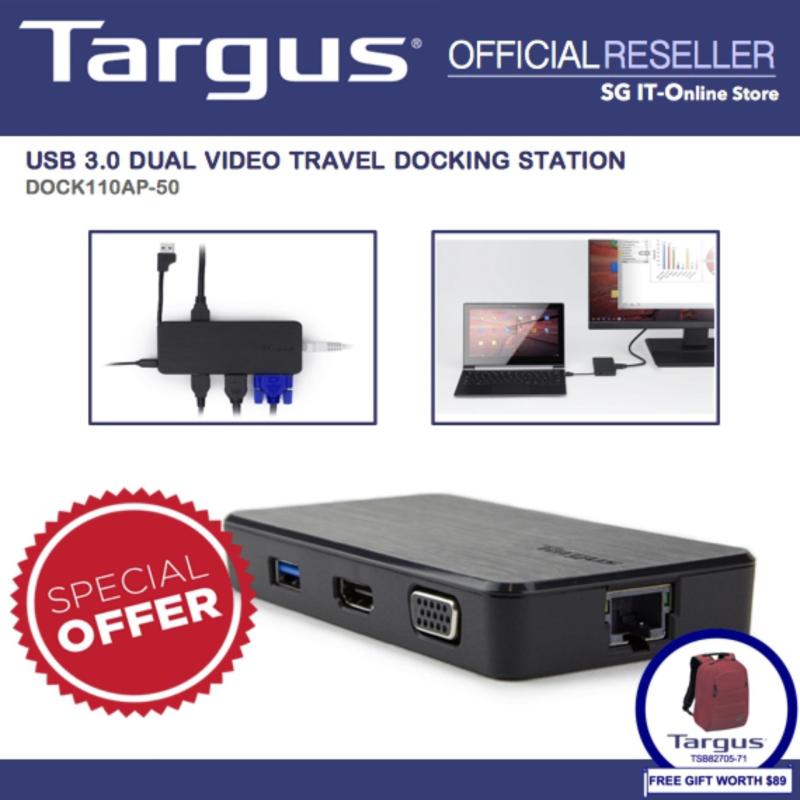 Targus USB 3.0 Dual Video Travel Docking Station (DOCK110AP-50)