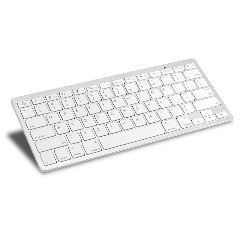 YBC Ultra-slim Wireless Keyboard Bluetooth 3.0 for PC Laptop Smartphone Macbook iPad White