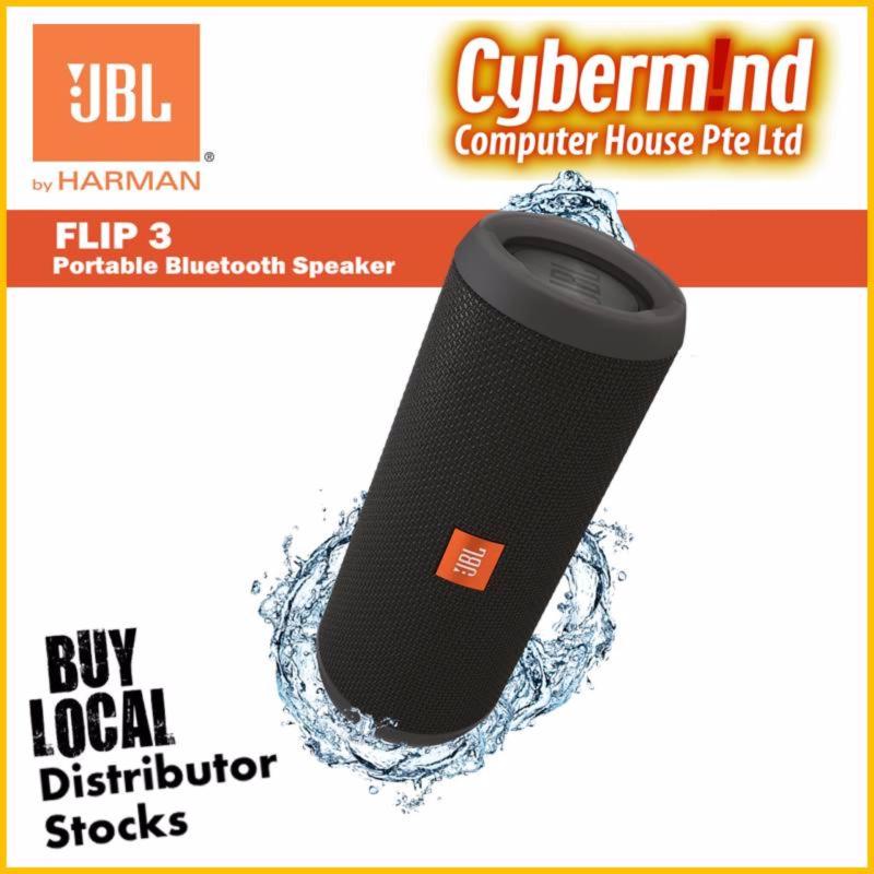 Promo : JBL FLIP 3 (BLACK) SplashProof Portable Bluetooth Speaker Singapore