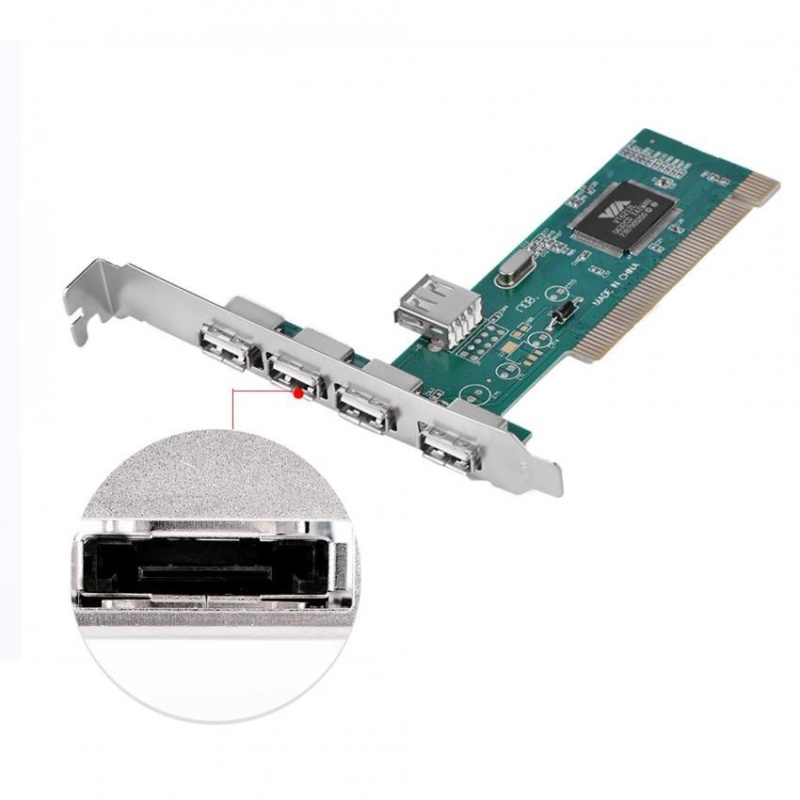 YOSOO High Speed PCI to (4+1) 5 Port USB 2.0 480Mbps VIA Controller Card - intl
