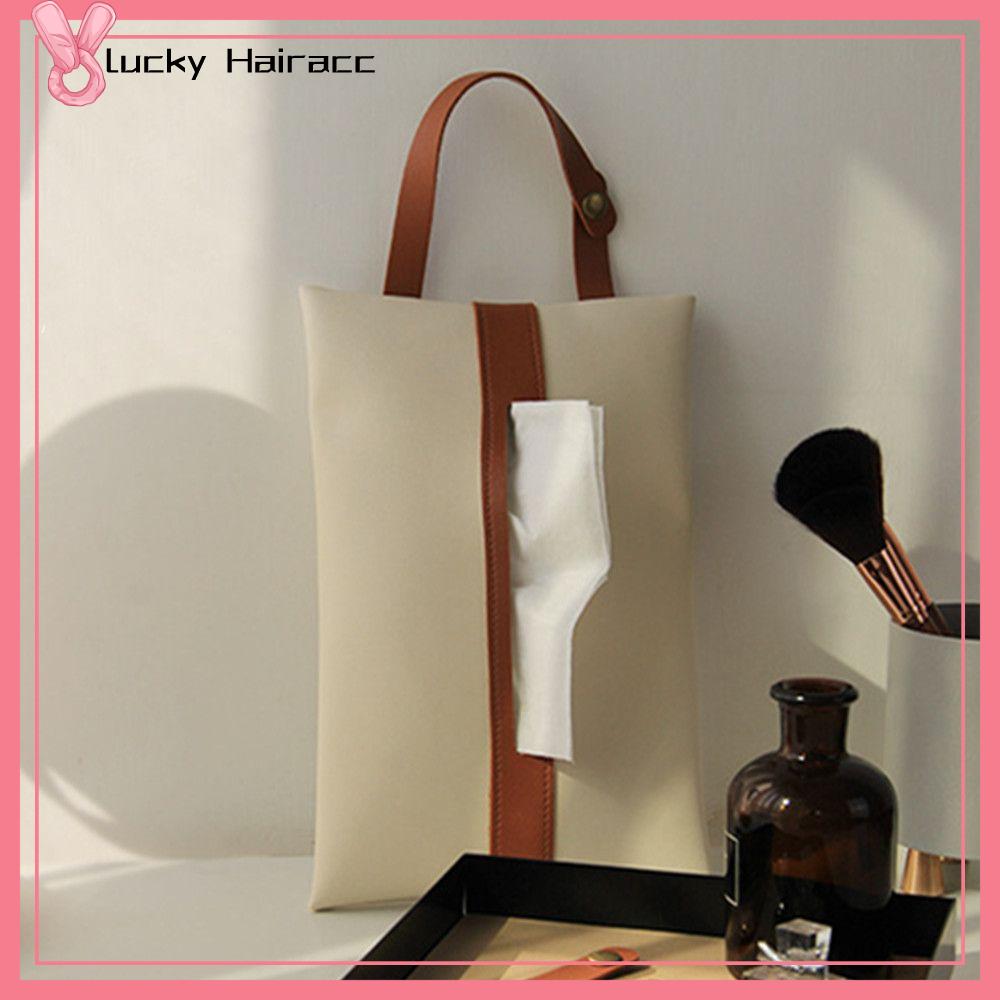 LUCKY HAIRACC Sáng tạo Lưng ghế ô tô Cho ô tô Da Pu Hộp đựng khăn giấy trên ô tô Túi đựng khăn giấy vệ sinh Giá đỡ giấy Túi đựng khăn giấy treo