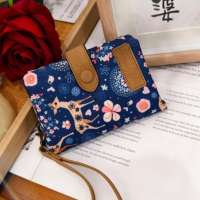 Wristlet Checkbook Genuine Leather Large Capacity Coin Purse Multi-Card Holder RFID Blocking Compact Printed Trifold Wallet for Women Travel & Everyday Use
