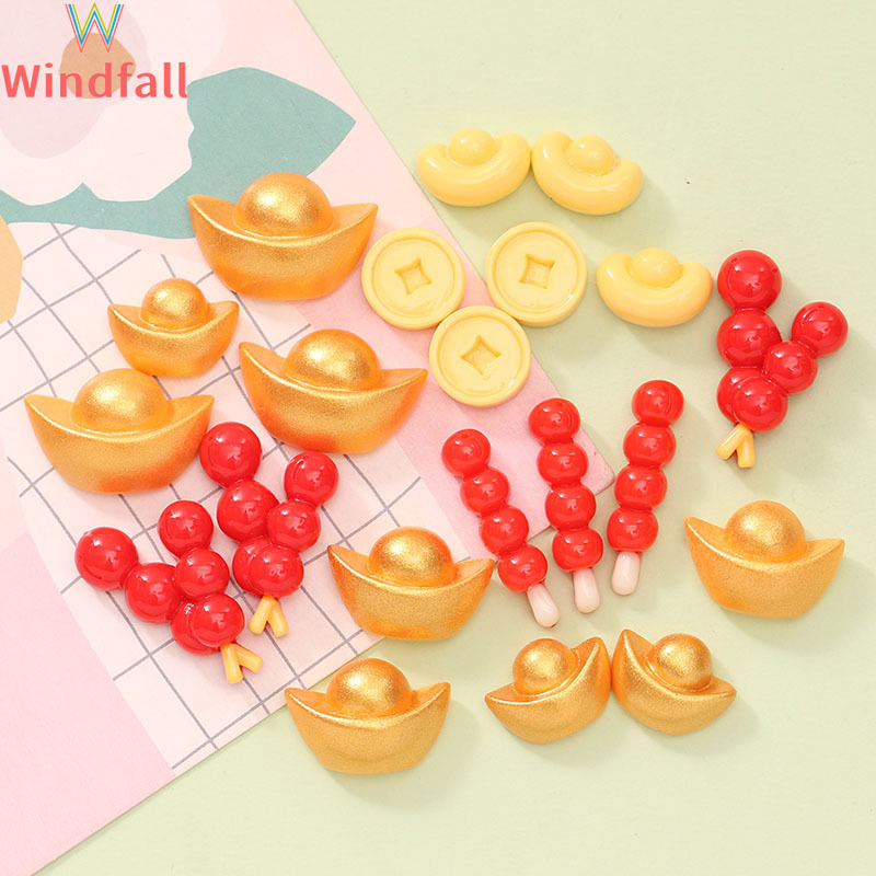 Windfall 2pcs New Year Sugar-Coated Haws Resin Diy Accessories