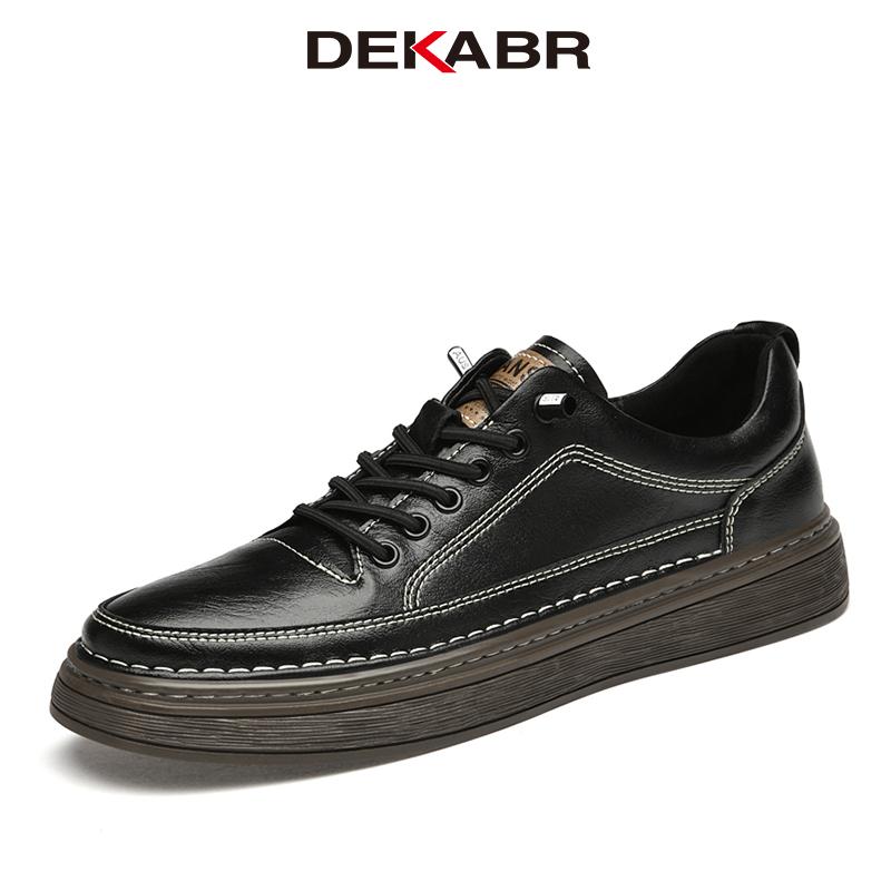 DEKABR Men's Quality Genuine Leather Trend Casual Fashionable Comfortable Anti-Skid Flats Soled Skateboard Shoes Size 37-47 ราคา 1,116 บาท*ส่งฟรี