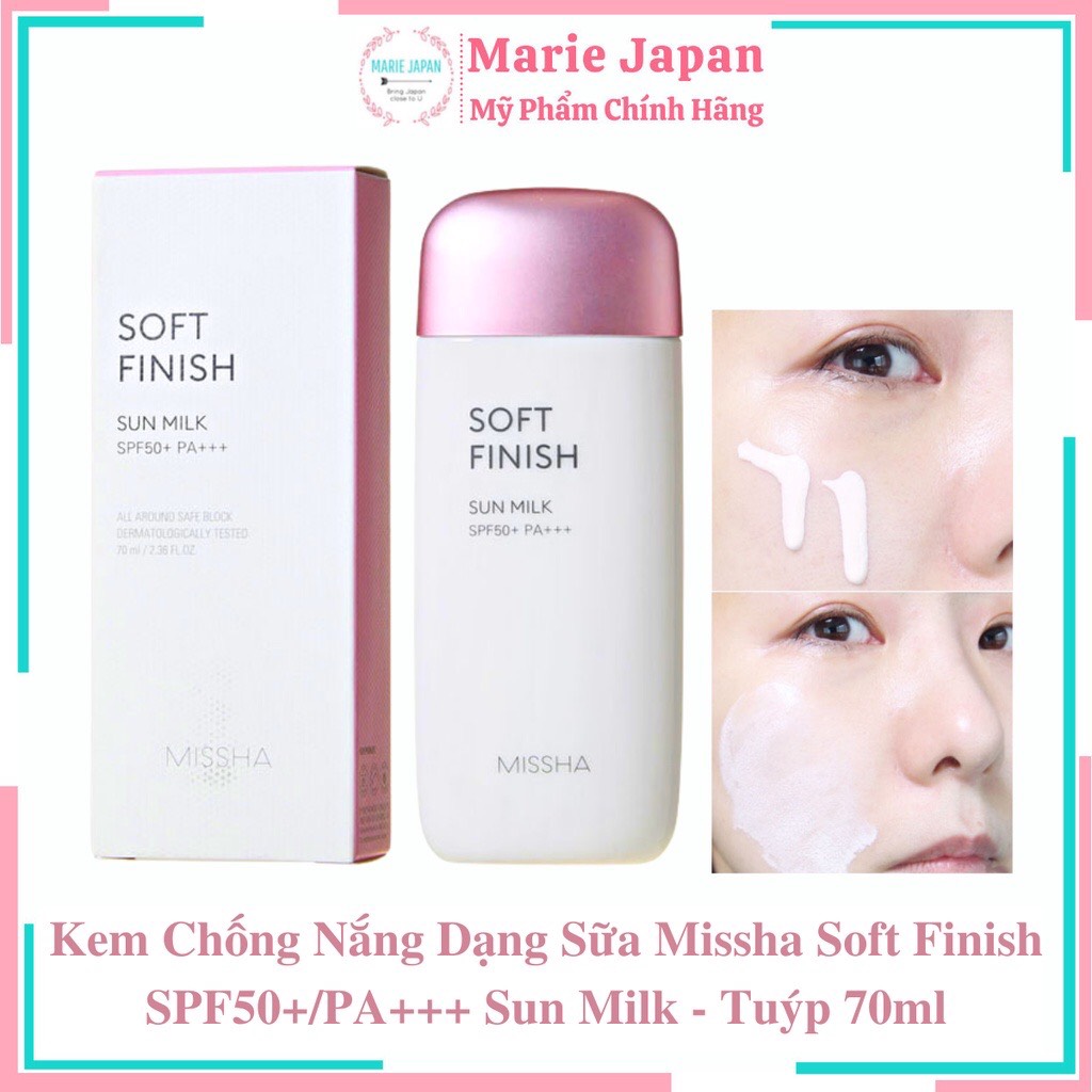 Kem Chống Nắng Dạng Sữa Missha Soft Finish SPF50+ PA+++ Sun Milk