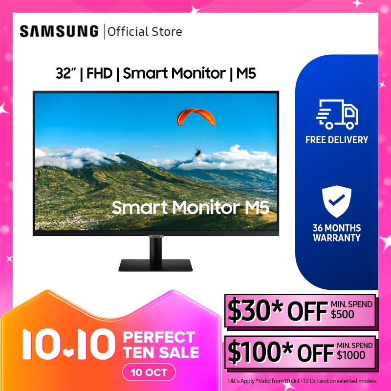 [Bulky] Samsung 32 Smart Monitor With Mobile Connectivity / 36 Months Warranty LS32AM500NEXXS Singapore