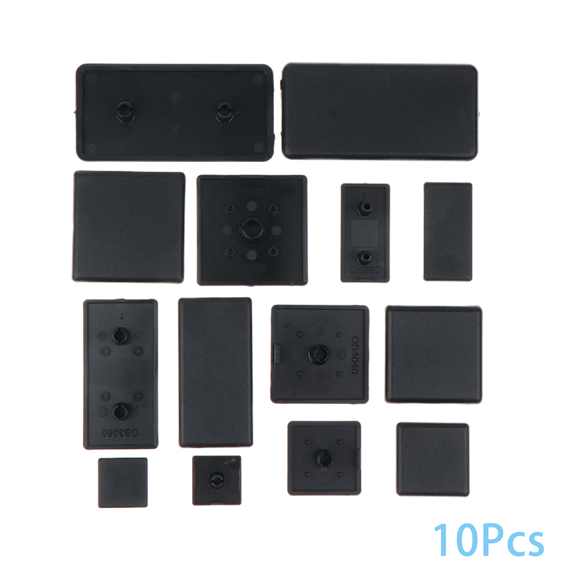 【SDJZT Tools】 10 cái 2020 3030 3060 4040 4080 4545 nhựa End Cap Cover tấm màu đen cho EU nhôm hồ sơ