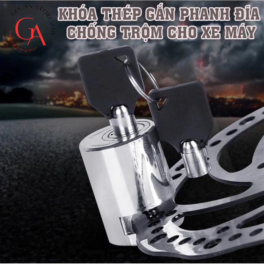 Khóa phanh đĩa xe máy chống trộm chất liệu thép nguyên khối thiết kế thông minh an toàn tuyệt đối