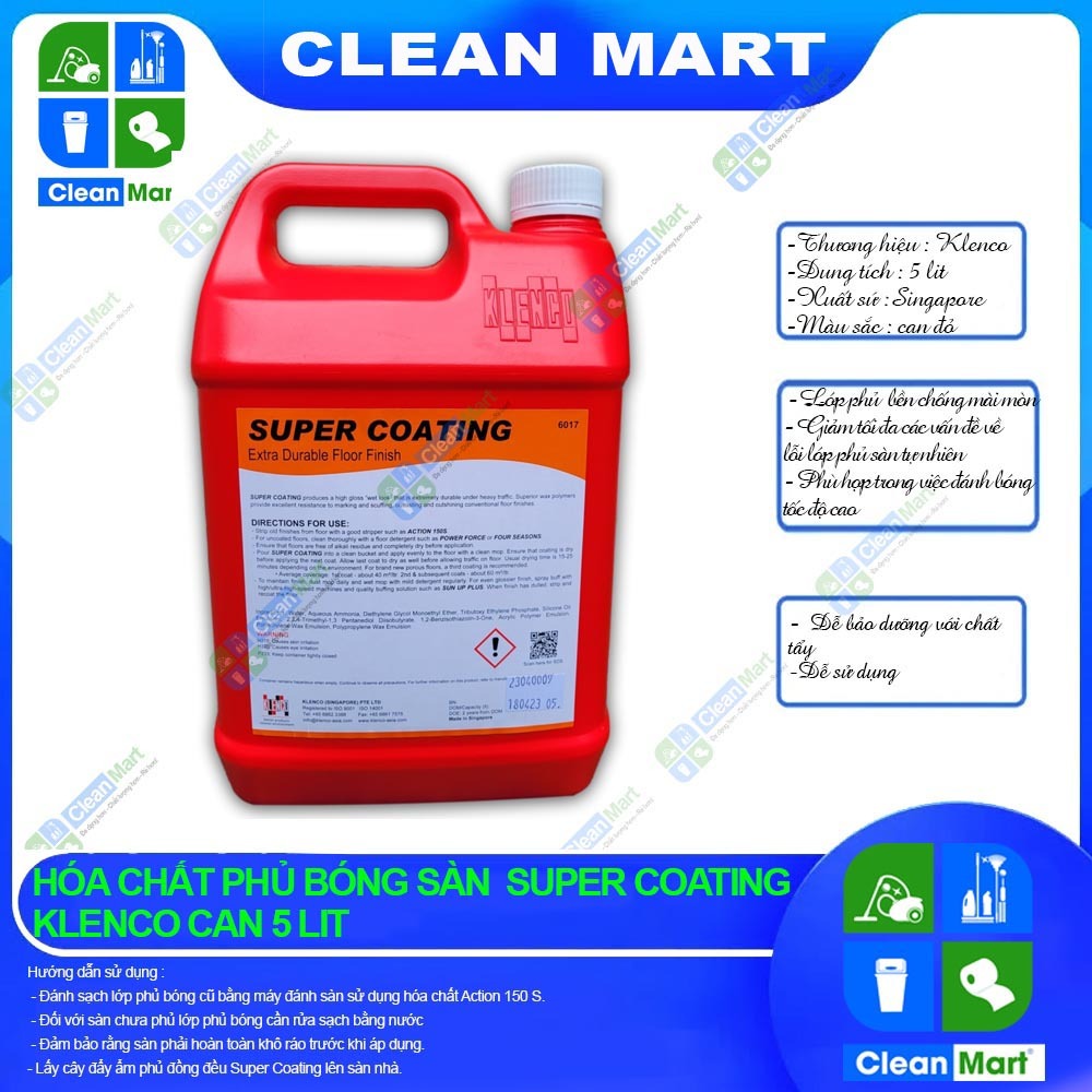 [KLENCO] Hóa Chất Phủ Bóng Sàn KLENCO SUPER COATING Can 5 Lit  - CLEAN MART