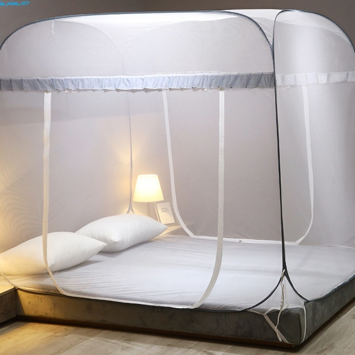 Màn chụp tự bung đỉnh vuông -mùng ngủ cao cấp - mẫu mùng chụp tự bung người lớn chống muỗi gấp gọn tiện dụng - sản phẩm bảo hành 12 tháng
