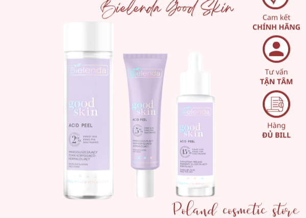 Tẩy da chết hóa học Bielenda Good Skin Acid Peel 5-Minutes giảm mụn mờ thâm, dưỡng trắng, căng bóng 