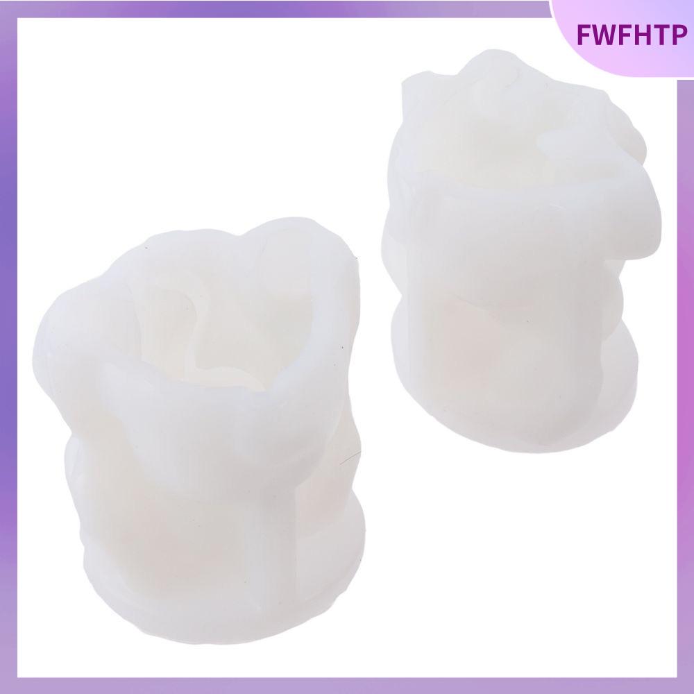 FWFHTP Voi Khuôn voi Silicone Trắng Khuôn nến hình con voi Khuôn động vật 3D Khuôn đúc nhựa hình con voi Khuôn đất sét