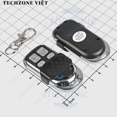 Remote 433Mhz Học Lệnh 4 Nút Lên Xuống Vuông Vỏ Inox Điện Tử Tín Phát