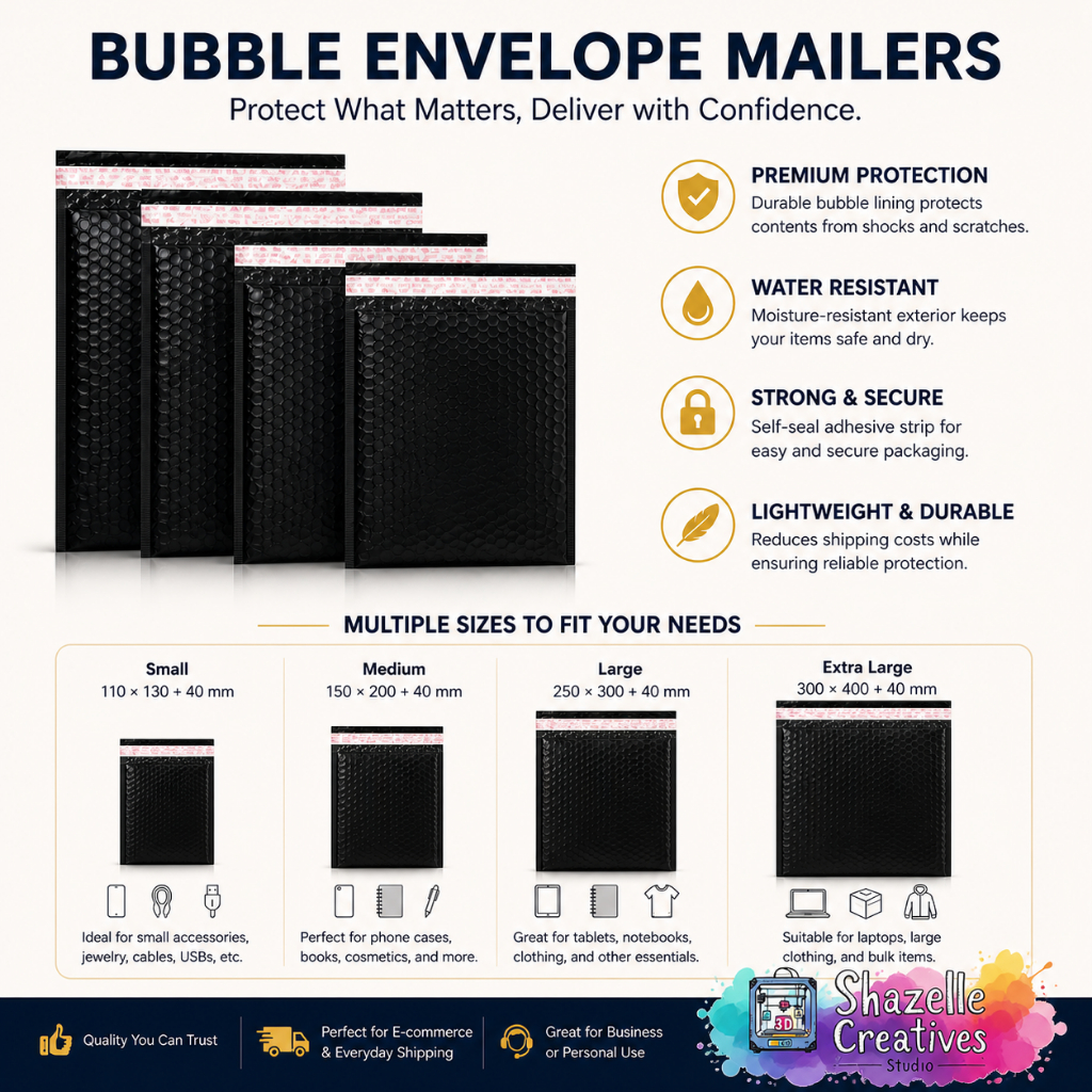 Premium Bubble Envelope Mailers – Protective Waterproof Shipping Bags in Multiple Sizes