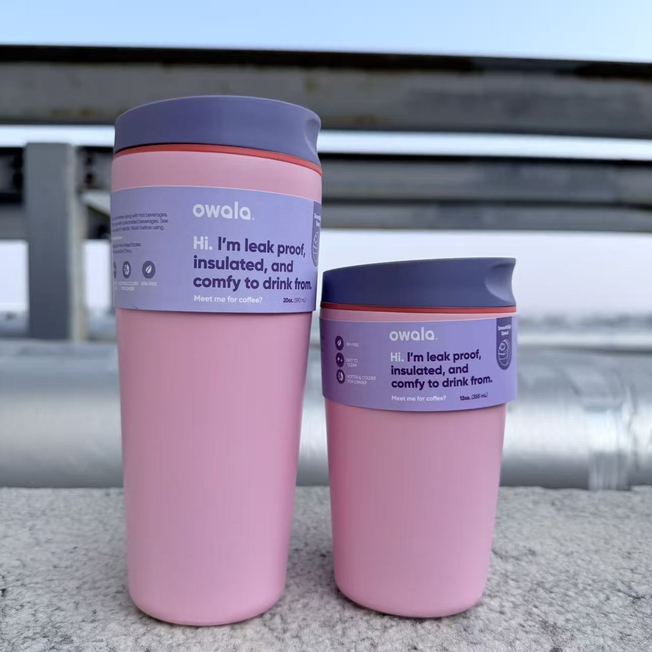 Owala304 Cốc giữ nhiệt bằng thép không gỉ làm quà tặng học sinh, cốc cà phê cao cấp phổ biến dùng trong gia đình, tiện mang theo và thích hợp cho việc đi du lịch bằng ô tô. - 4