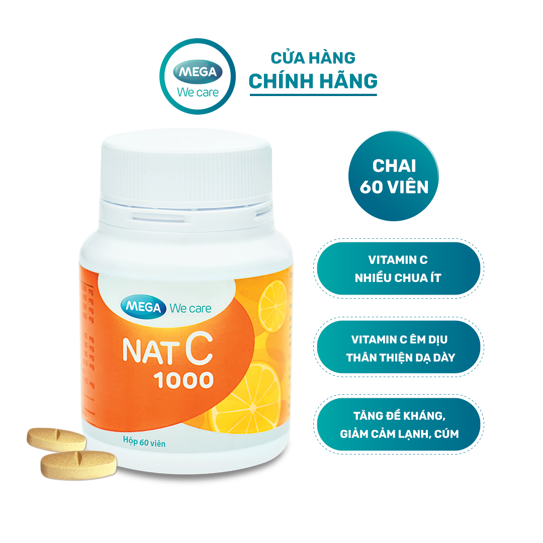 NAT C 1000- Viên Uống Bổ Sung Vitamin C Hỗ Trợ Tăng Đề Kháng