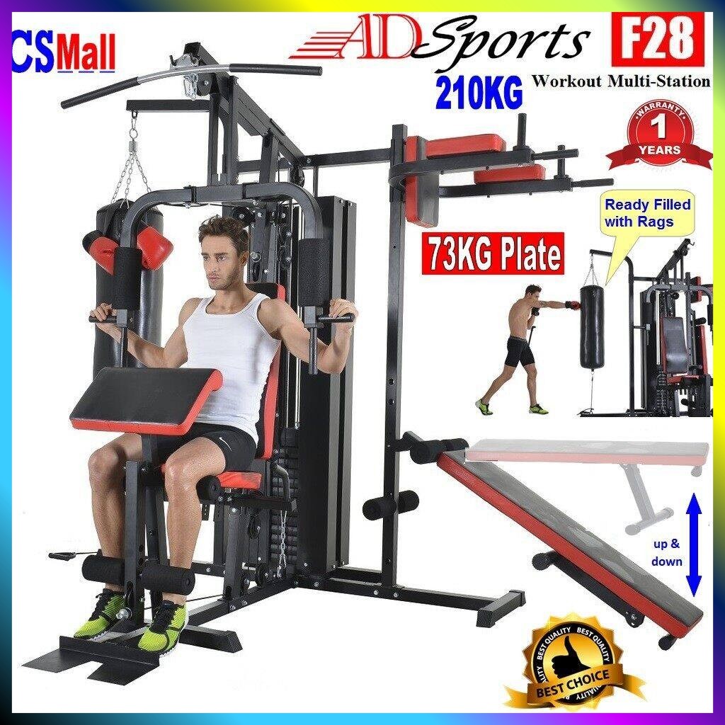 SALE SellinCost 66KG / 80KG Home Gym Station Gym Equipment Home Set With  Preacher Pad Lat Pull 2Yr Warranty Gym Set Weight Lifting Multi functional  Fitness Workout Press Machine Alat Gym di