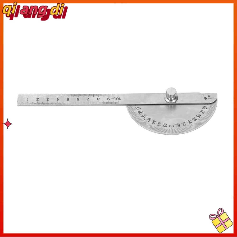 QIANGDI Chất liệu thép không gỉ Thước đo góc Phạm vi 0-180 độ 10 cm / 3,94 inch Thước đo góc hai tay Cấu trúc bền bỉ Đai ốc ngón tay cái có thể điều chỉnh Thước đo gỗ dành cho nghề mộc, kỹ thuật và trường học