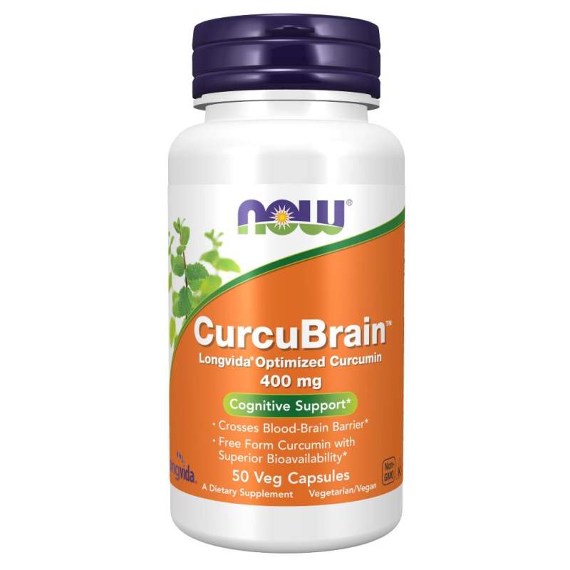 Viên nang mềm Now CurcuBrain hỗ trợ cải thiện trí nhớ tập trung (Nhập Mỹ) - Curcumin dạng tự do với khả dụng sinh học vượt trội Một loại thực phẩm bổ sung Thuần chay Không biến đổi gen