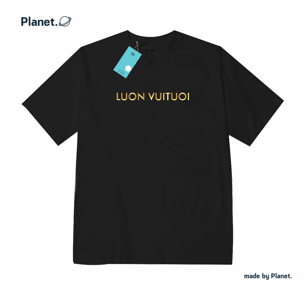 Áo thun tay lỡ HÀI HƯỚC LUONVUITUOI 100% cotton 2 màu đen/trắng - áo thun oversized Planet form rộng