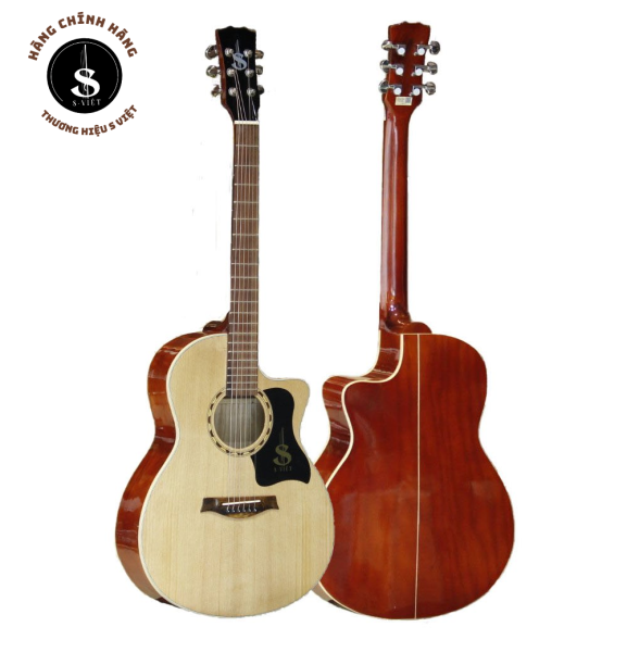 Đàn guitar acoustic giá rẻ có ty, khóa đúc, gỗ thông thịt chính hãng S Việt mã ESCD180