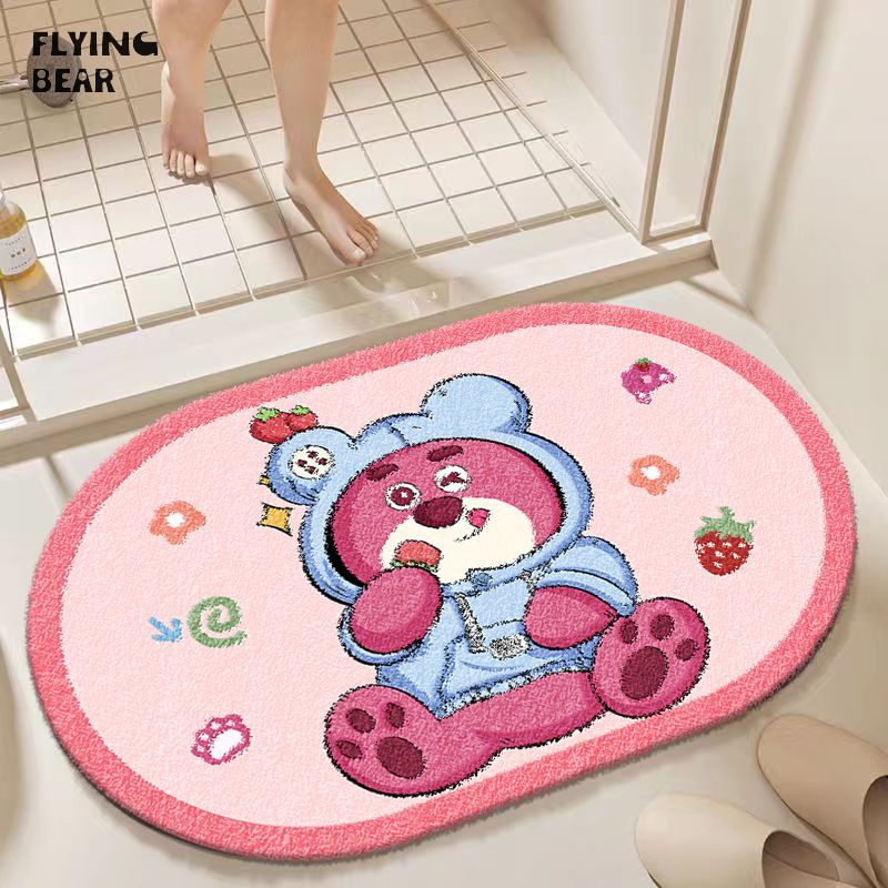 ground mat Cartoon imitation cashmere Bathroom non-slip mat Water-absorbing quick-drying floor mat for toilet Dirt-resistant floor mat at entrance of entrance ราคา 71 บาท*ส่งฟรี