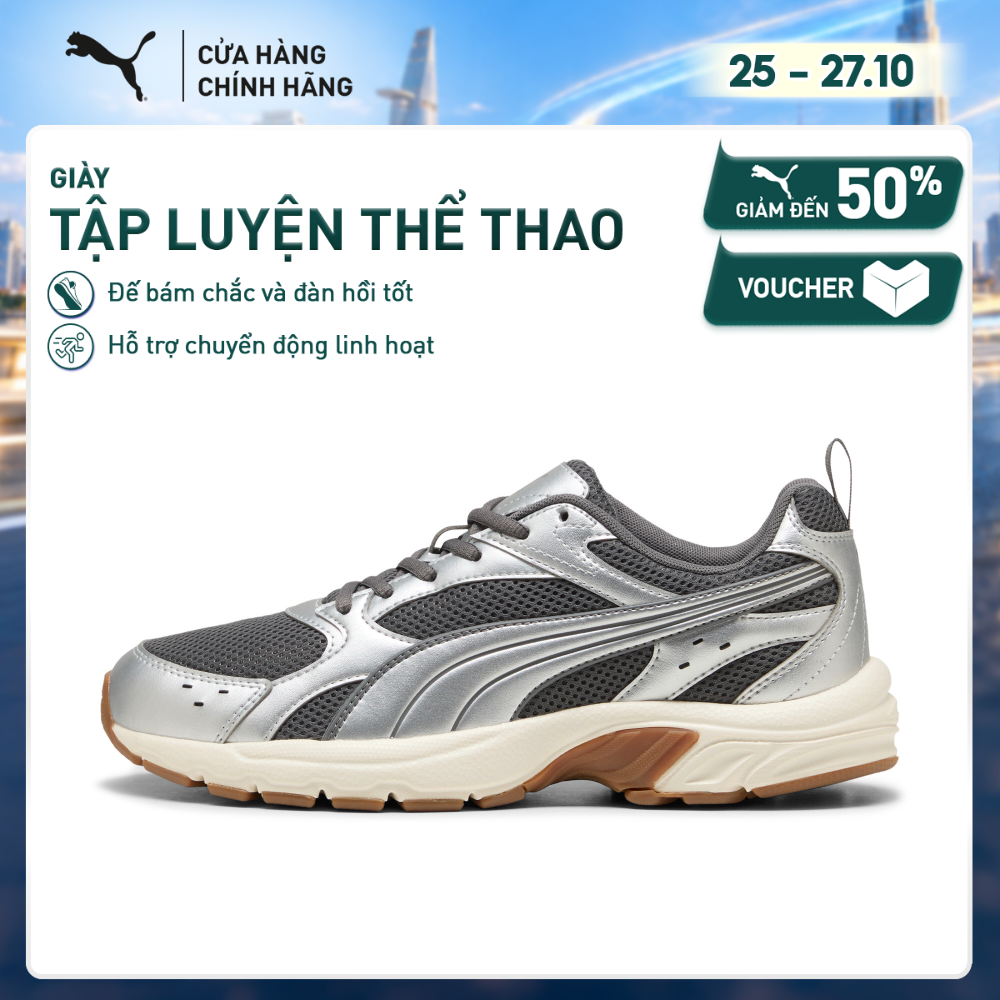 Giày Thể Thao PUMA Unisex Milenio Tech LT Cool Dark Gray-Silver Màu Xám