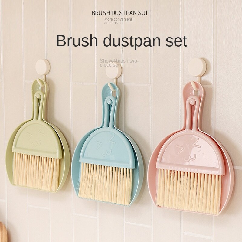 Multi-Purpose Mini Broom and Dustpan Set with Garbage Shovel for Desktop Cleaning