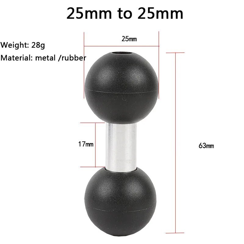 Khách hàng yêu thích 25mm đến 15mm 17mm 25mm composite bóng Adapter cho ngành công nghiệp tiêu chuẩn kép bóng Ổ cắm gắn arm-công trình Garmin GPS chân đế